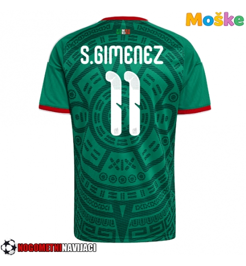 Moške Nogometnih dresov Mehika Santiago Gimenez #11 Domači SP 2026 Kratki rokavi Moške Nogometnih dresov Mehika Santiago Gimenez #11 Domači SP 2026 Kratki rokavi